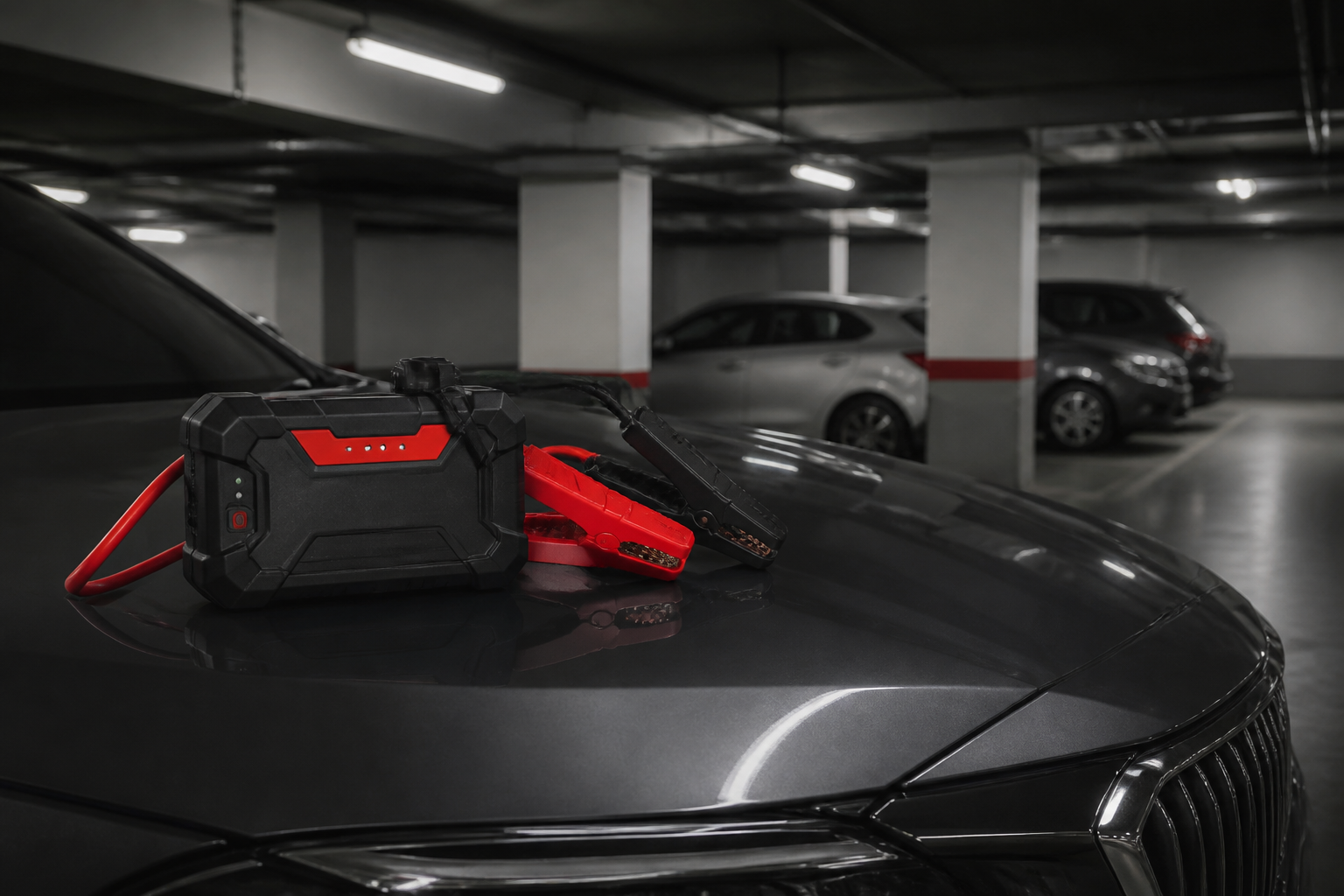 Booster batterie Ultimate Speed dans un parking souterrain à Paris