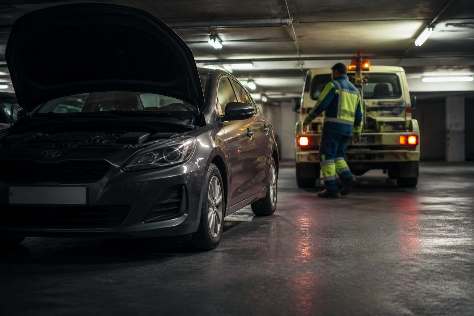 Intervention de dépannage dans un parking souterrain à Paris