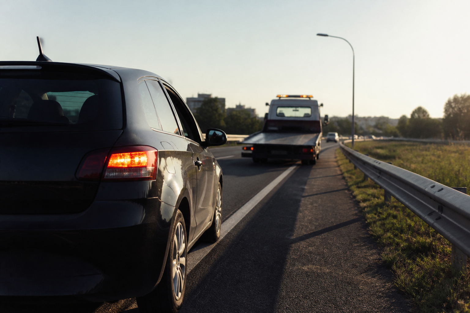 Voiture en panne sur bande d’arrêt d’urgence périphérique Paris avec dépanneuse