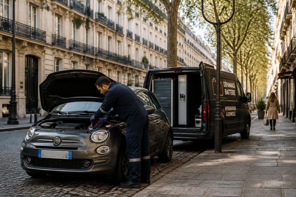 service de dépannage batterie voiture à domicile à paris, rapide et fiable. intervention immédiate pour redémarrer votre véhicule partout dans la capitale.