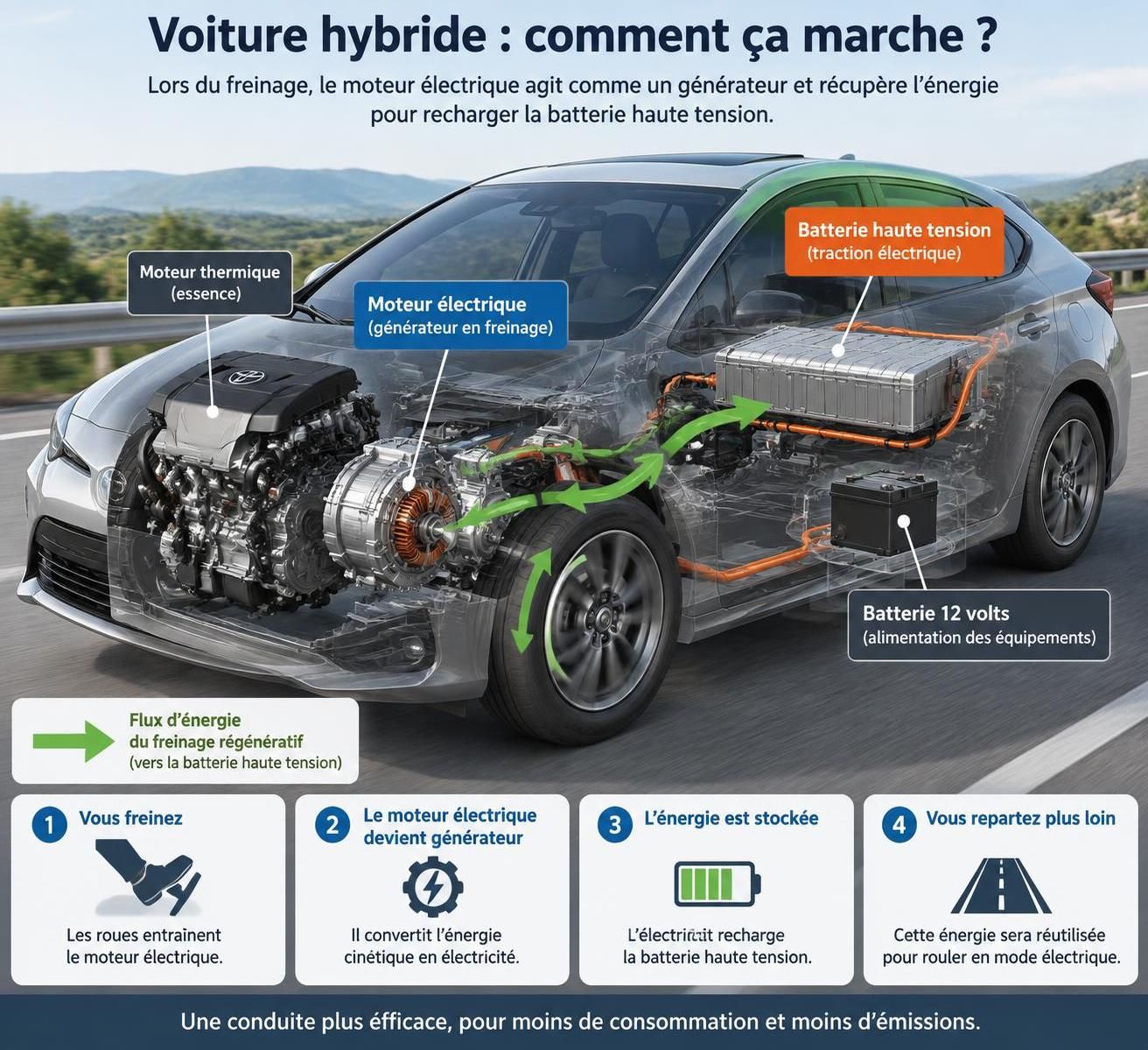découvrez le fonctionnement d’une batterie de voiture hybride, sa durée de vie et les signes indiquant qu’un remplacement est nécessaire.